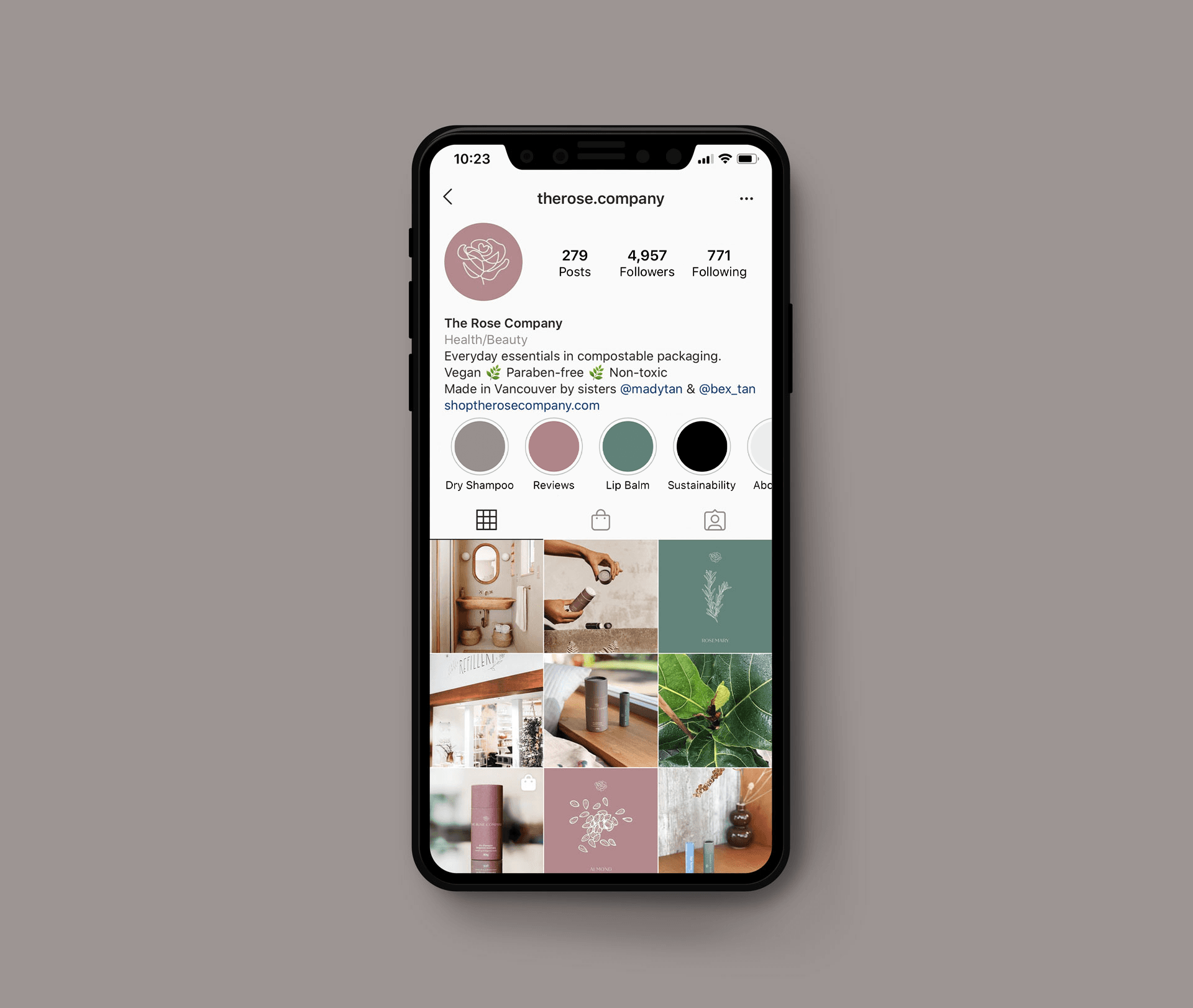 Rose Company website screen